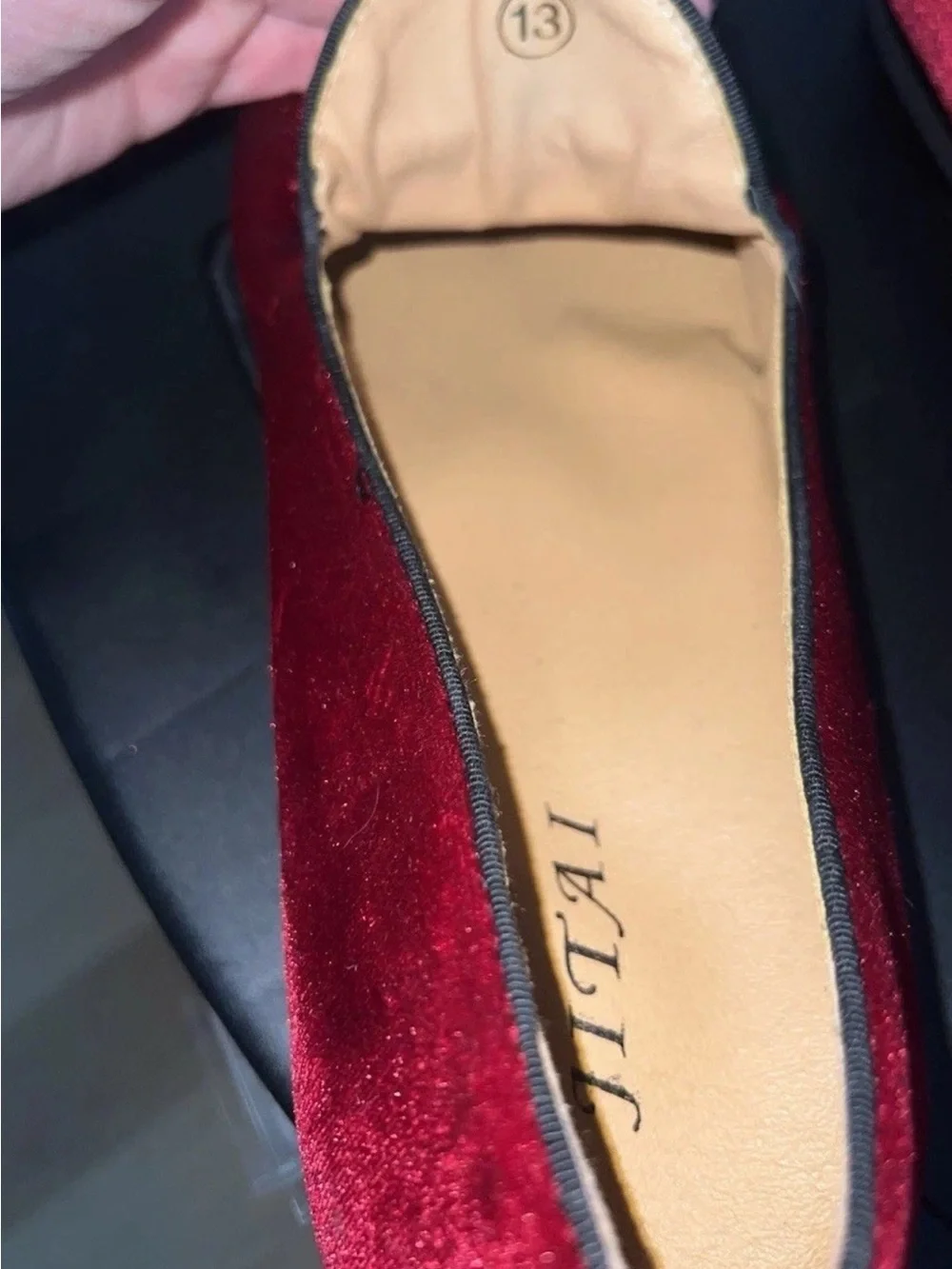 Red Velvet Studded Loafers Tassel Smoking Shoes Size 13 Wedding Formal Men